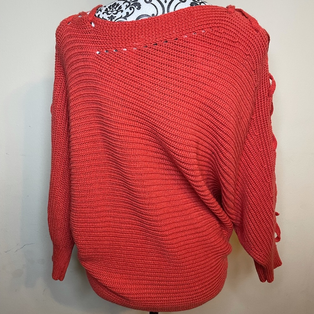 Burt orange love culture sweater